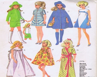 ALMOST FREE Vintage Fashion Doll Outfits Sewing Patterns 11 1/2"  PDF Instant Download Mccalls 9099