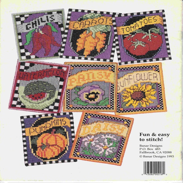 ALMOST FREE Vintage Waste Canvas  Cross Stitch Pattern Banar Designs Vegetable Embroidery Pumpkin Cross Stitch Tomatoes Cross Stitch Carrots