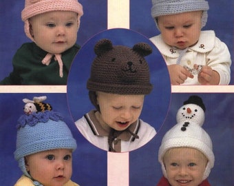 7 Vintage Toddler Hats Crochet Patterns Pdf Instant Download Easy Up to 19" head