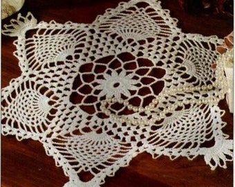 STUNNING Vintage Crochet Doily Pattern Round Pineapple Cluster Star Shape Doily Centrepiece Vintage Thread Crochet Pdf  Instant Download