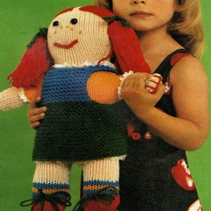 FAST KOSTENLOS Vintage Stoffpuppe Muster Einfache Spielzeug Anleitung Stricken für Mädchen Puppe Für Bett Schnittmuster