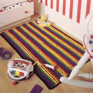 Niedlicher Baby Teppich Regenbogen mit Streifen Häkelanleitung Pdf Sofort Download Easy Baby Shower Geschenk