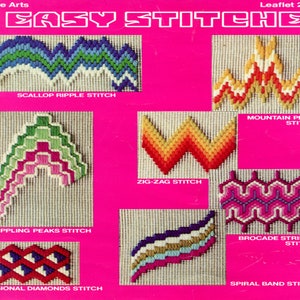 RARE Vintage Bargello Stitches Needlepoint Quilt PDF Instruction Leaflet Instant Download Bargello Embroidery