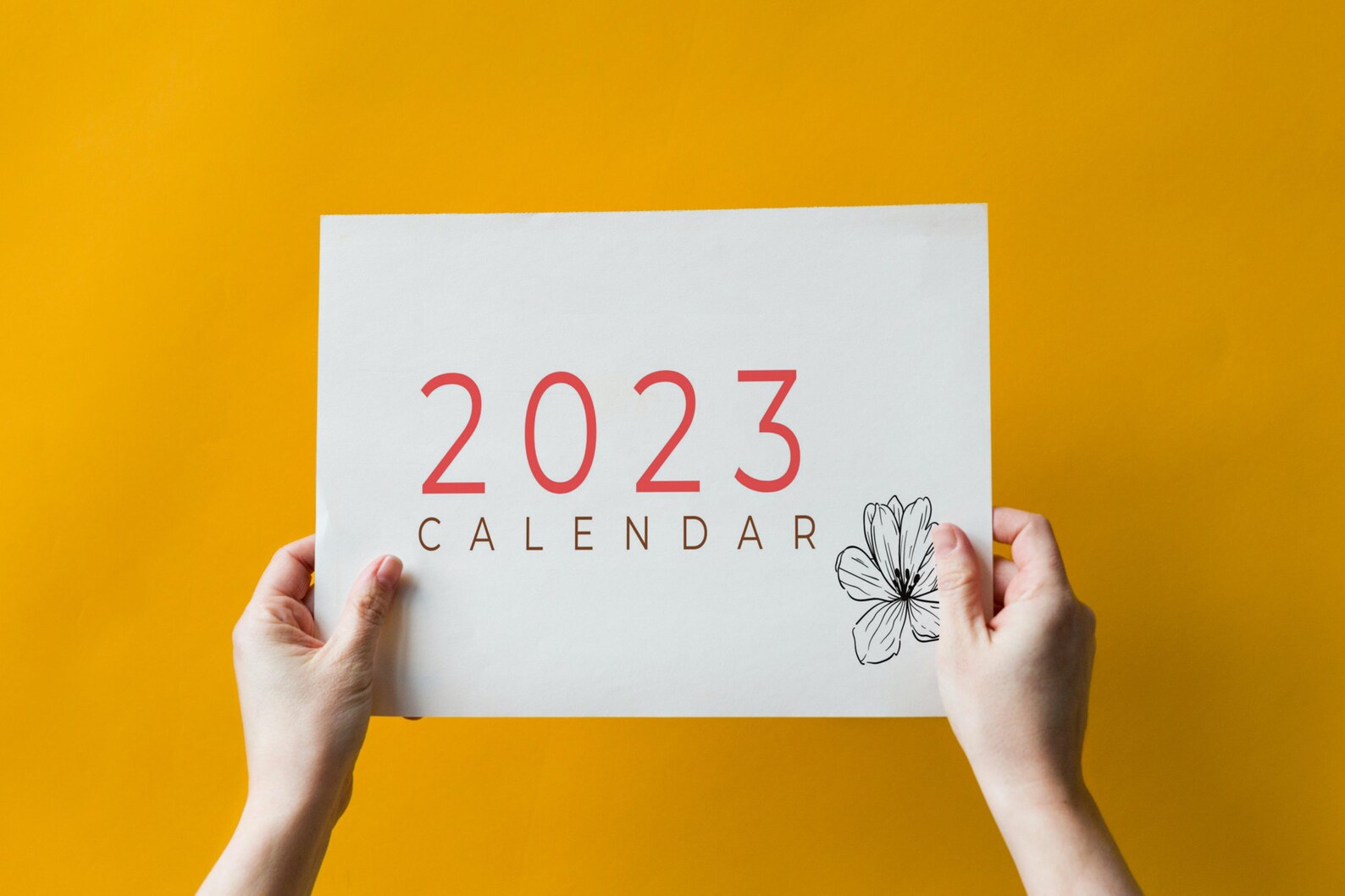 2023 Calendar Printable LANDSCAPE Minimalistic Horizontal PDF Etsy