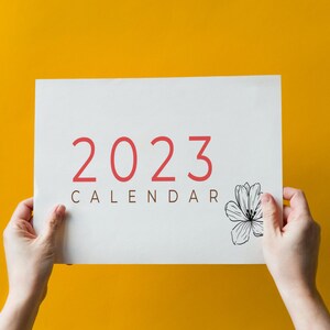 2023 Calendar Printable LANDSCAPE Minimalistic Horizontal PDF Easy Download Monthly Calendar