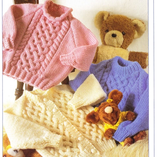 ALMOST FREE Vintage  Baby Sweaters Knitting Pattern Cardigan Knitted Patterns Pdf Instant Download Easy Instructions Sewing For Kids