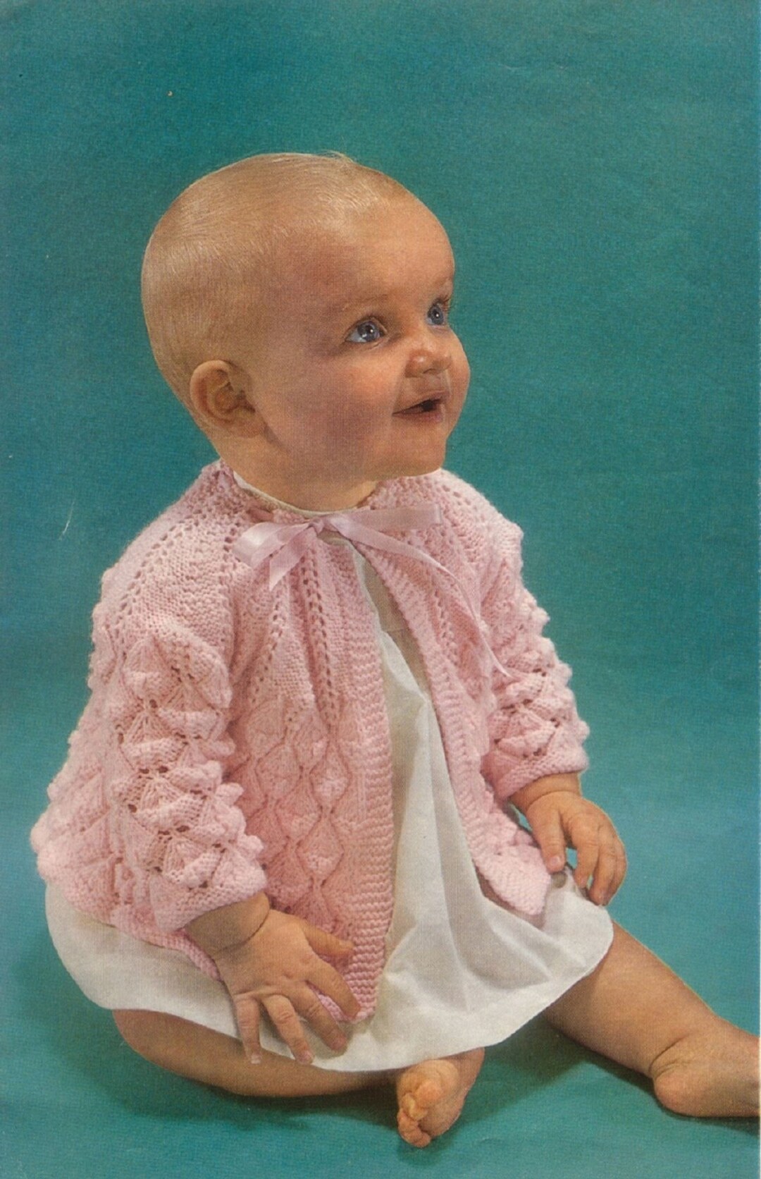 CUTE Vintage Baby Jacket Knitting Pattern 3 Ply 4 Ply Pdf Instant Download 112 Months Etsy