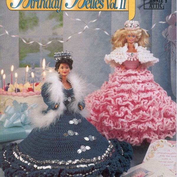 Vintage Fashion Doll Outfits Crochet Patterns PDF Instant Download Birthday Belles Vol 2 Teenager Doll Thread