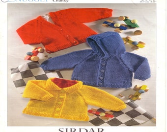 ALMOST FREE Vintage Baby Jumpers / Jackets Set  Knitting  Pattern Unisex PDF Ìnstant Download 18- 28 " Easy