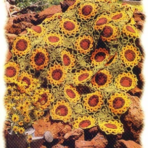 CUTE Vintage Afghan Crochet Pattern PDF Instant Download Summer Flowers Afghan Throw Bl