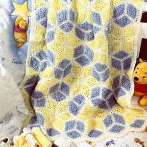 CUTE Vintage Baby Afghan Crochet Pattern  PDF Instant Download Afghan Throw Blanket Bedspread