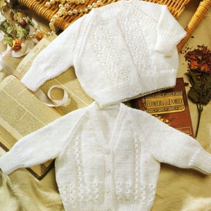 Vintage Toddler Round and V Neck Cardigans Knitting Patterns Pdf Instant Download Easy 18&quot;-24&quot; ins Chest