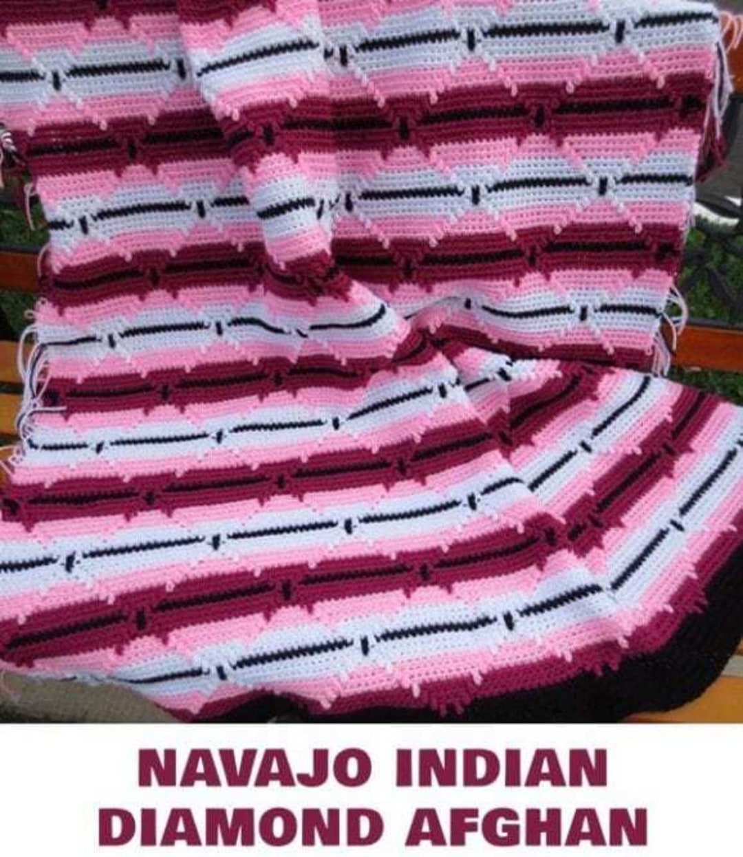 STUNNING Vintage Indian Navajo Afghan Crochet Pattern PDF Instant