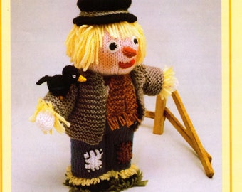 Vintage SCARECROW Toy Knitting Pattern Pdf Instant Download Easy to Follow 30 cm 12" ins Siz