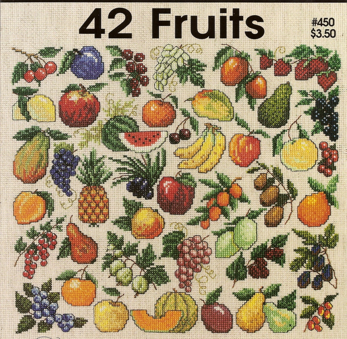 42 FRUITS Cross Stitch Patterns Set Pdf Instant Download Mini | Etsy