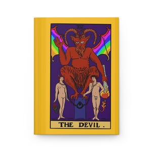 Diario de tapa dura con diseño de arcoíris del Tarot del Diablo