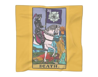 Death Tarot Card Rainbow Poly Scarf