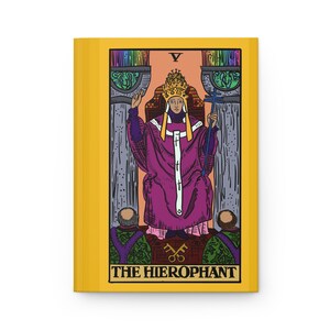 Diario de tapa dura arcoíris Tarot del Hierofante con acabado mate