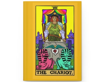 The Chariot Tarot Card Rainbow Hardcover Journal Matte