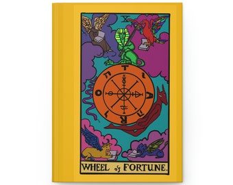 Wheel of Fortune Tarot Card Rainbow Hardcover Journal Matte