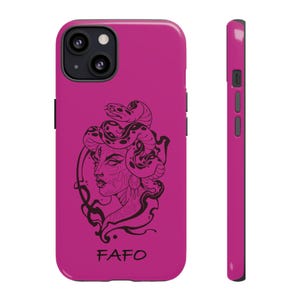 Custodia per telefono Medusa FAFO con serpente, elegante cover per cellulare, regalo unico per lei, custodia protettiva per iPhone, accessorio alla moda per telefono