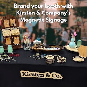 Custom Vendor Sign Magnetic Hanging Sign Small Business Wood Layered Business Name