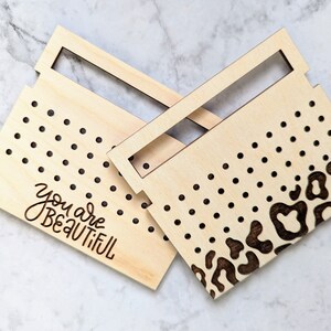 Travel Earring Organizer Wood with Personalization Option