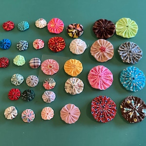 YoYo Flowers, Journal Embellishment, Fabric Embellishment