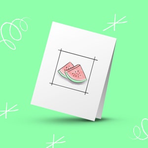 PRINTABLE Greeting Card, Digital Blank Card, Simple Design, Minimalist Greeting Card, Fruit Greeting Card, Instant Download Card, Watermelon