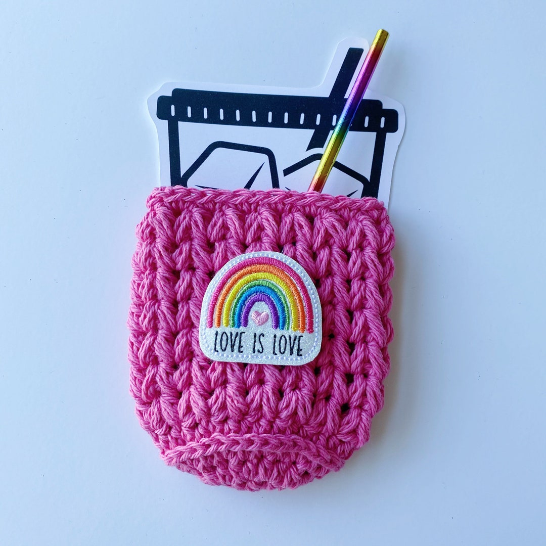 Iced Coffee Cup Cozy Cold Cup Sleeve Pride Pink Love is Etsy