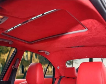 Suede Headliner Fabric with Foam Backing Material-Automotive/Home Micro-Suede Headliner Fabric for Car Replacement/Repair/60" Width-Red