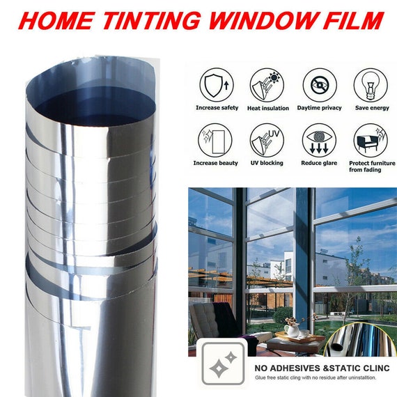 One Way Mirror Window Film Daytime Privacy, Heat Control Sun Blocking Anti  UV Reflective Vinyl Glass Stickers for Home Office