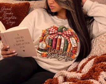 Booked for the Season | Fall Book Lover Sweatshirt | Bookish Crewneck | Cozy Reading Gift