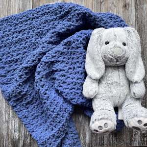 Gehäkelte Babydecke für Jungen - Denim