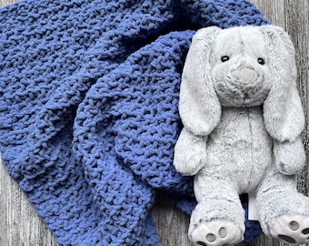 Handmade Crochet Baby Blanket for Boy – Denim
