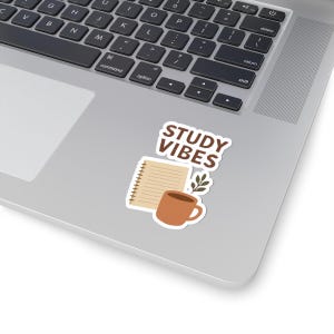 Study Vibes Stickers: Glossy Vinyl Decals for Laptop, Planner