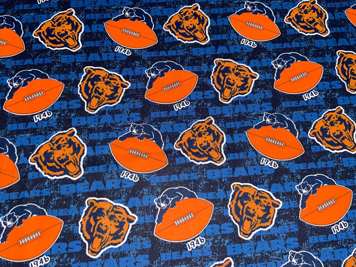 Chicago Bears Cotton Fabric Fat Quarters Etsy
