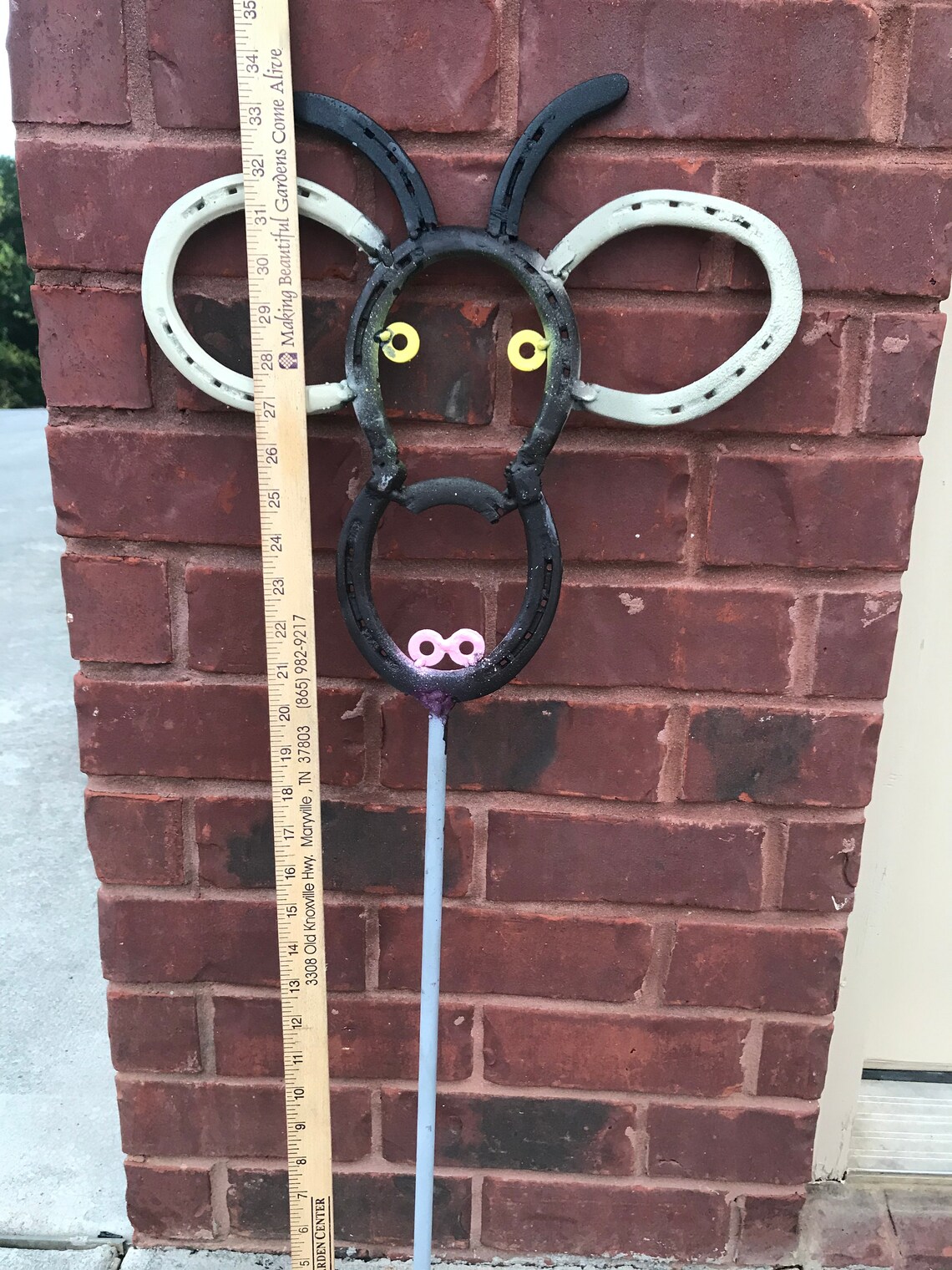 Horse Shoe Yard Art Goat 14 Inch Etsy