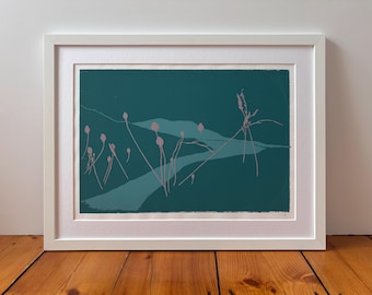 Drift’ Original, Limited Edition Landscape Screenprint, Wall Art, Home Decor
