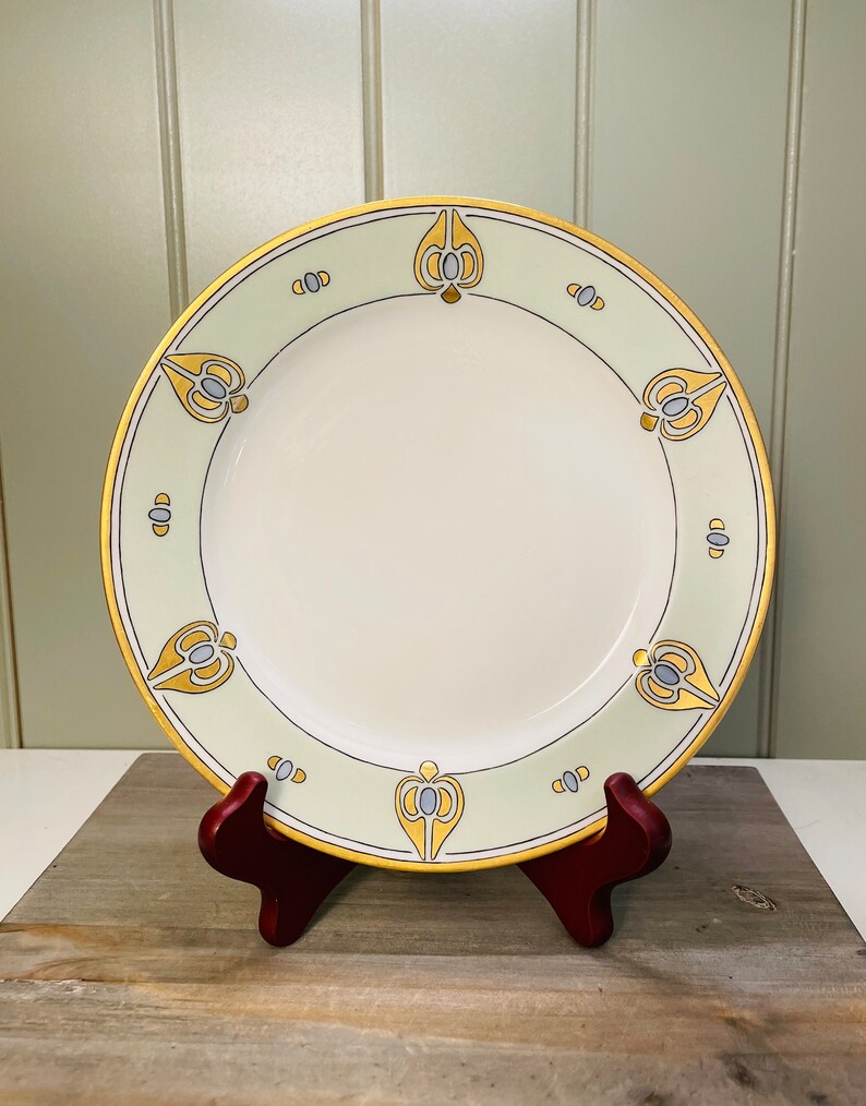 Antique Haviland & Co Limoges hand painted dessert plates set of 4 signed m.johnson shops 1915