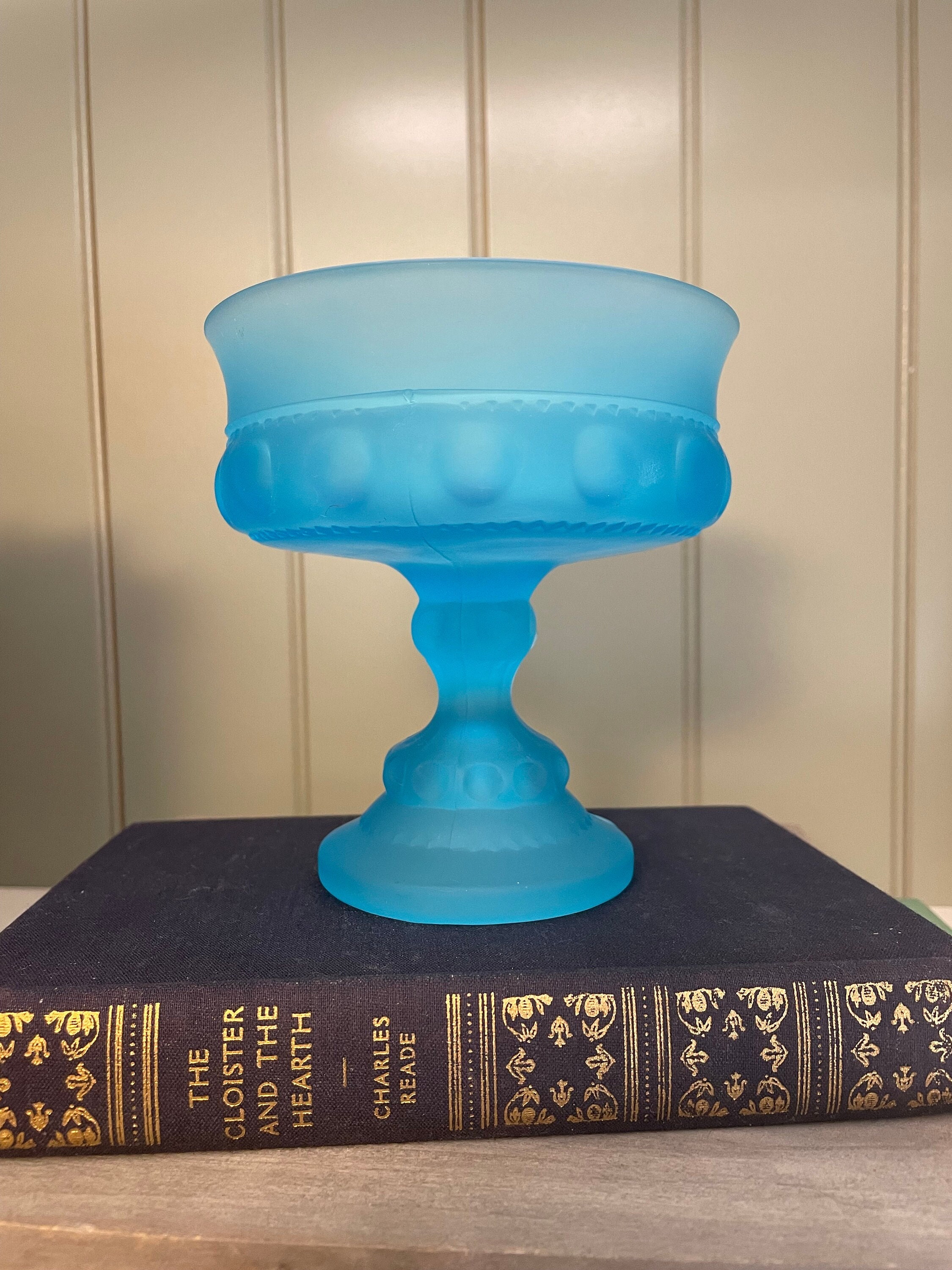 Frosted Tiffany Blue Glass Votive Cup