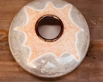Vintage Goebel hand painted crackle glazed ceramic pottery. Earthy tones. Signed and stamped. 80's studio fine art pottery
