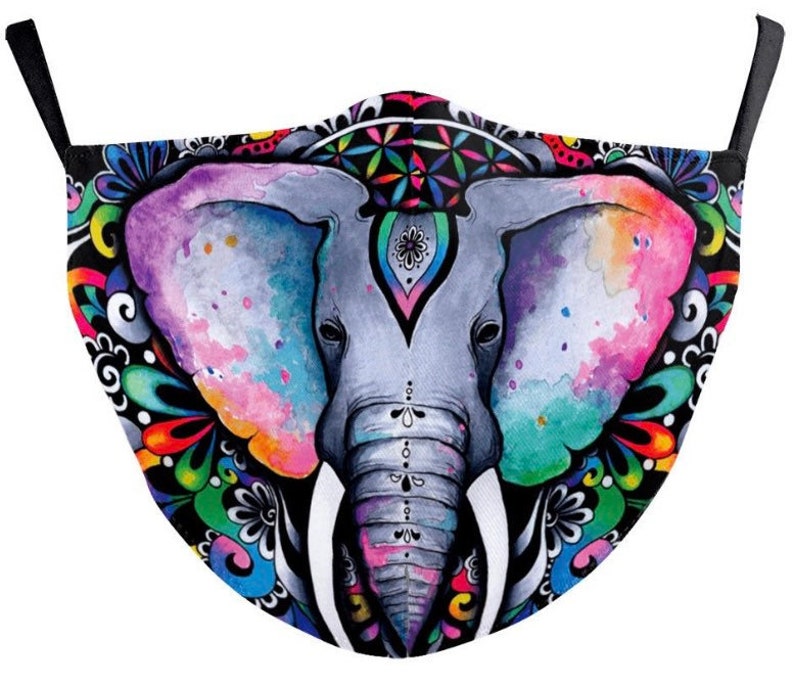 FACE Mask ELEPHANT Three layer Filter Pocket Breathable Nose Etsy