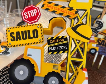 Construction 3D letter/ Construction Theme/ Party Decoration/ Cake topper/ Truck Birthday/ Construction Truck Party/ Construction Decor