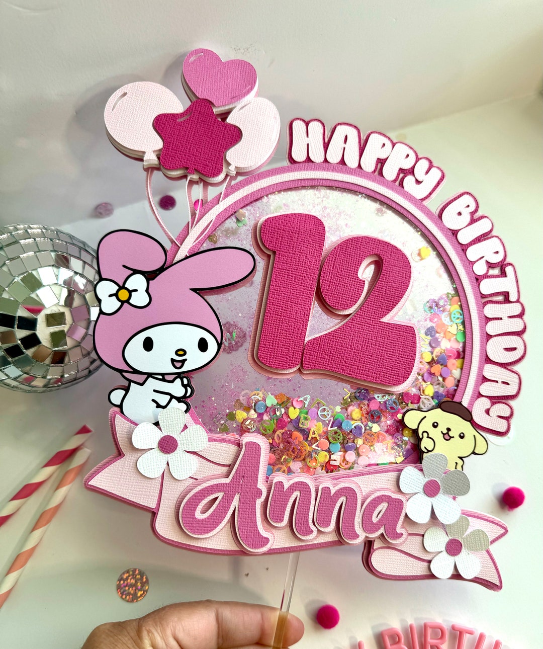 My Melody Shaker Cake Topper - Melody Birthday Cake Topper - My Melody ...