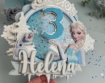 Elsa Cake  Topper, Frozen cake topper , Elsa Cake Topper, Ice Queen Party Decor, Disney Inspired Cake Topper, Frozen