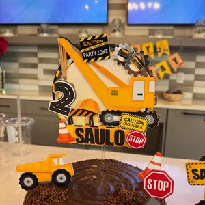 Construction Cake topper/ Construction Theme/ Party Decoration/ Cake topper/ Truck Birthday/ Construction Truck Party/ Construction Decor