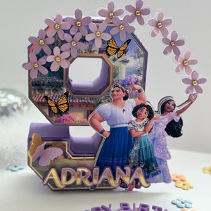 Encanto 3D Number - Encanto Party Decor - Madrigal Party - Encanto Cake Decor - Cake Decoration - Girl Birthday Party Decor