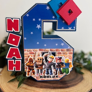 Roblox 3D数字 - Roblox 3D文字 - Robloxセンターピースデコレーション - Robloxゲーム誕生日 - 3D数字Robloxデコレーション