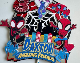 Spidey and Amazing Friends cake topper, Spider and friends , Spiderman Cake topper, Spiderman Cake topper, Spider and amazing friends,